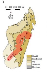 Répartition de l’Écrevisse marbrée à Madagascar (Mars 2017) (Gutekunst et al., 2018)